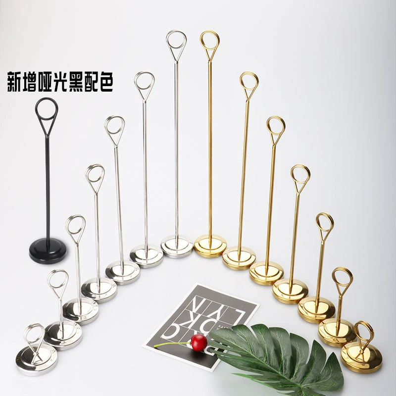 Зажим для карты еды из нержавеющей стали Держатель для еды Ресторан Свадебный банкет Гостиничное место Номер номерного знака Зажим для номерного знака Круглый стол Зажим для карточки Визитная карточка