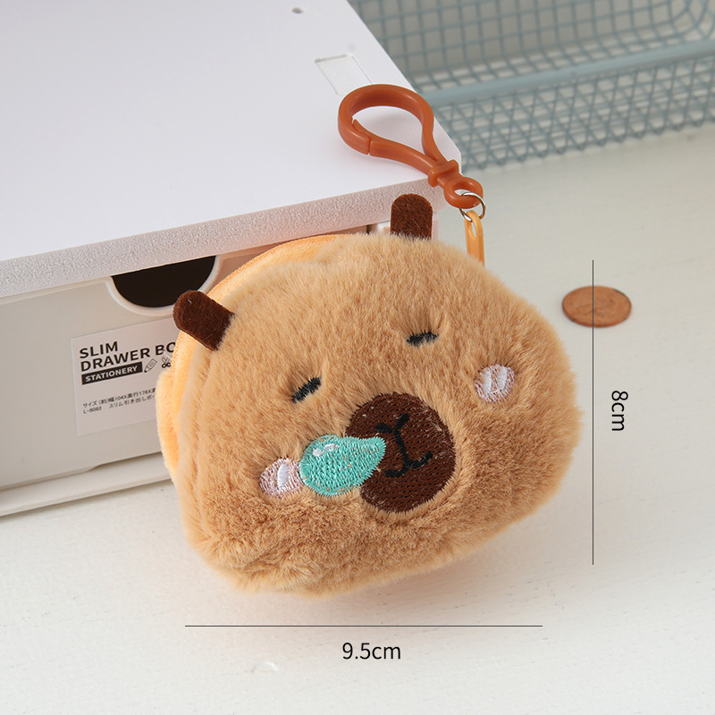 カピバラ小銭入れ かわいい収納バッグ 子供用通学用漫画風ぬいぐるみ小銭入れ ミニ財布|undefined
