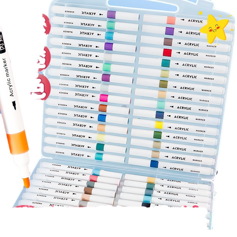 Marcador de acrílico para niños pintores de graffiti ecológicos marca impermeable acrílico opaco color plegable acuarela