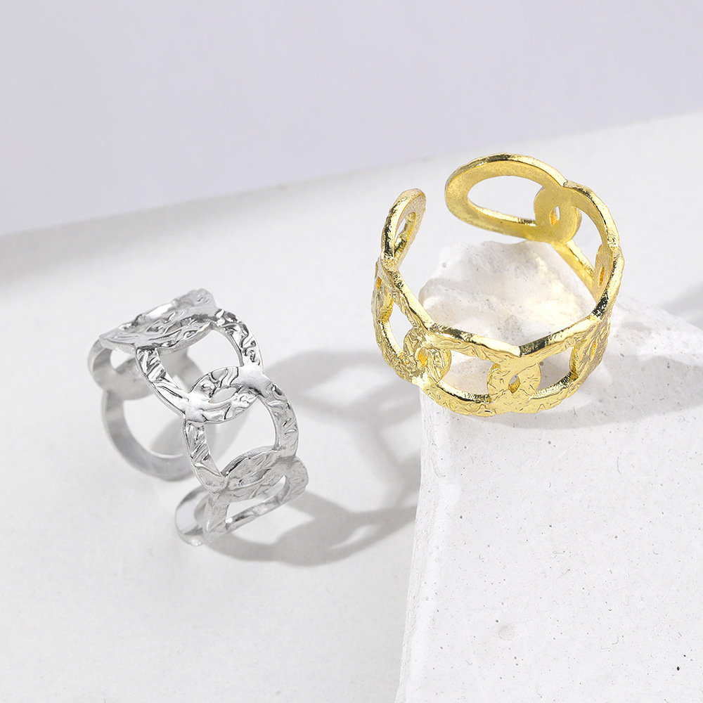 Retro fashionable adjustable ring stainless steel