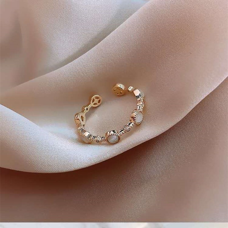 1 Piece Elegant Geometric Alloy Inlay Zircon Women's Open Ring display picture 2