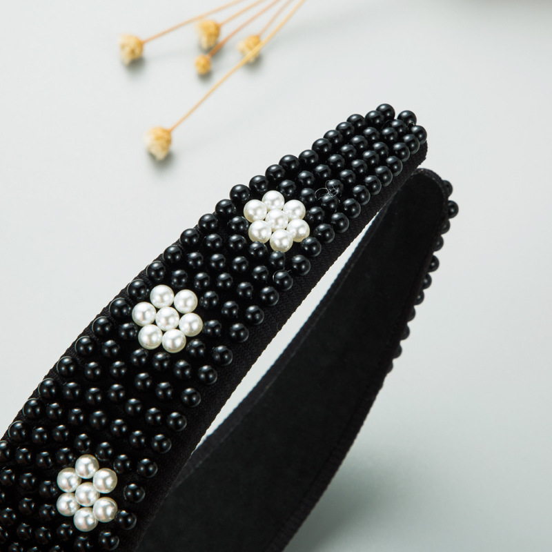 Simple Style Color Block Cloth Handmade Artificial Pearls Hair Band display picture 4