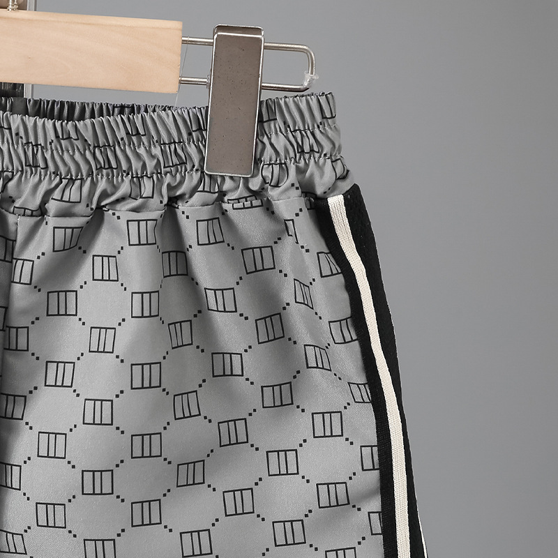 Boys Summer Tracksuit Patchwork Printed Short Sleeve T-Shirt Trendy Casual Two-Piece Set For Kids_voghion.com