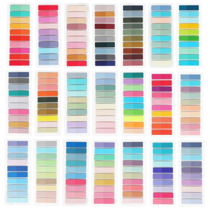 Morandi Color Post-it Notes Transparent Cute Color Index Stickers Wrong Key Markers PET Post-it Stickers Wholesale