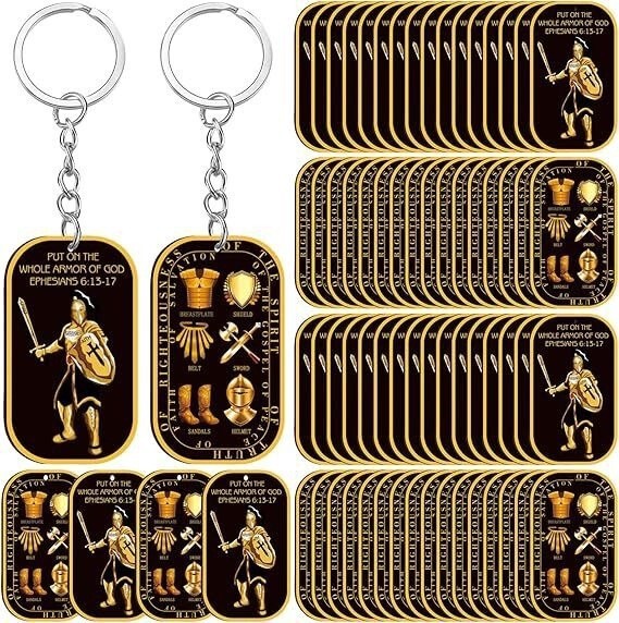 Cross-Border Acrylic Shield Armor Round Keychain Military Gift Acrylic Shield