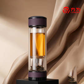 批发定制高档双层玻璃杯促销伴手礼品杯加厚透明商务定做LOGO广告