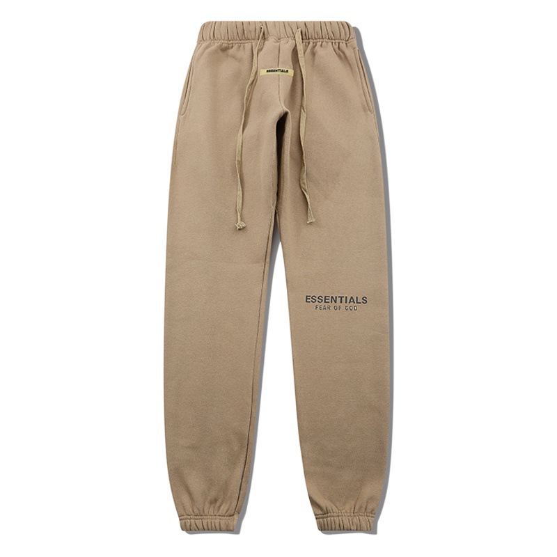 Comercio exterior fuente de marca de moda ESSENTIALS doble línea carta reflectante de los hombres y las mujeres pantalones de lana forrado de alta calle par pantalones de chándal moda