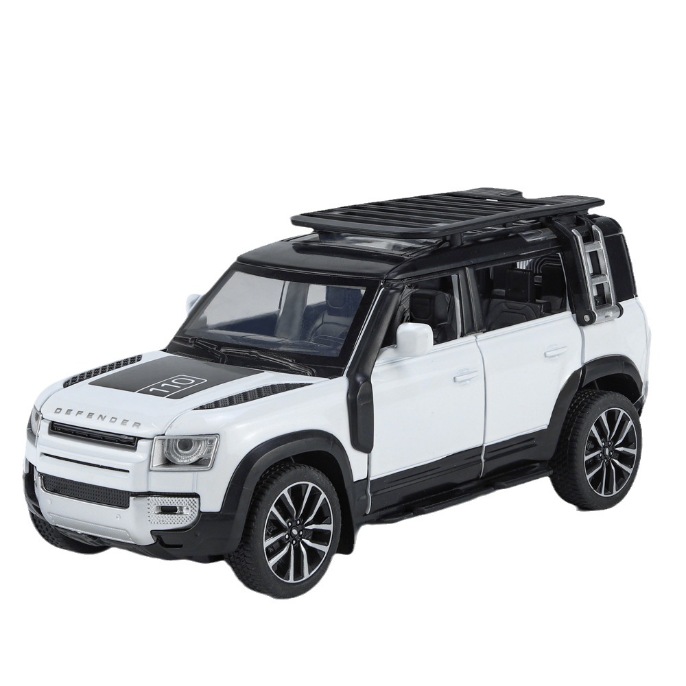 Qiyi aleación modelo de coche 1:32 genuino Land Rover guardia vehículo todoterreno Tire hacia atrás el sonido y la luz del coche de juguete modelo de música Decoración