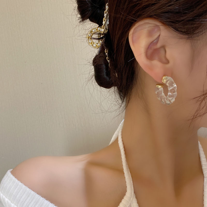 Title 10, Orecchini a forma di C con design vintage a spi...