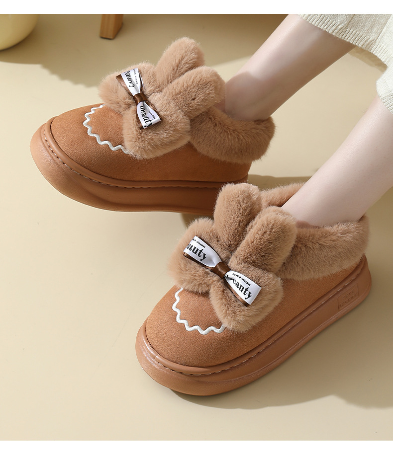 2023 Autumn and Winter New Snow Boots with Plush Insulation on The Outside, Thick Soles, Plush Plush Snow Shoes, Couple Cotton Shoes_voghion.com