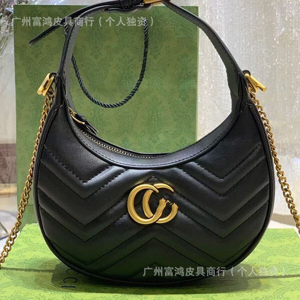 Foreign trade supply 2025 new marmont leather women's bag G home half moon portable diagonal bag with logo