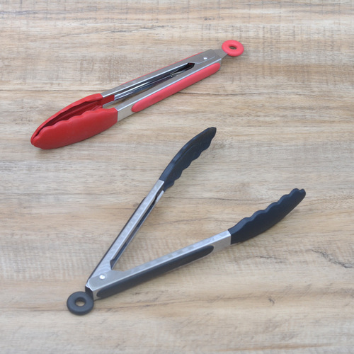 7 inch 9 inch 12 inch silicone food clip wholesale kitchen baking bread clip stainless steel anti-scalding barbecue clip