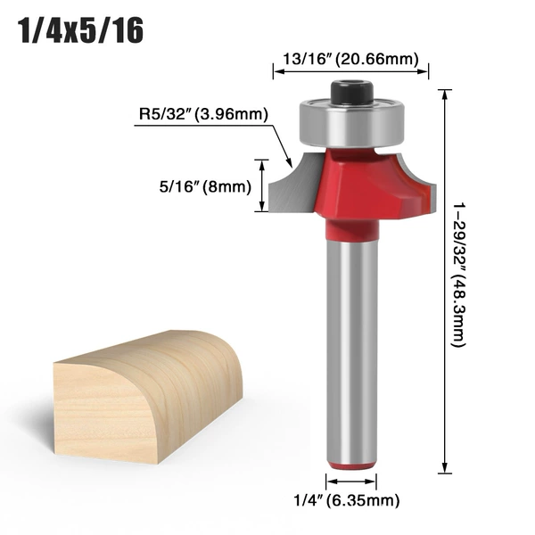 Rounded corner knife 1/4*5/16 red