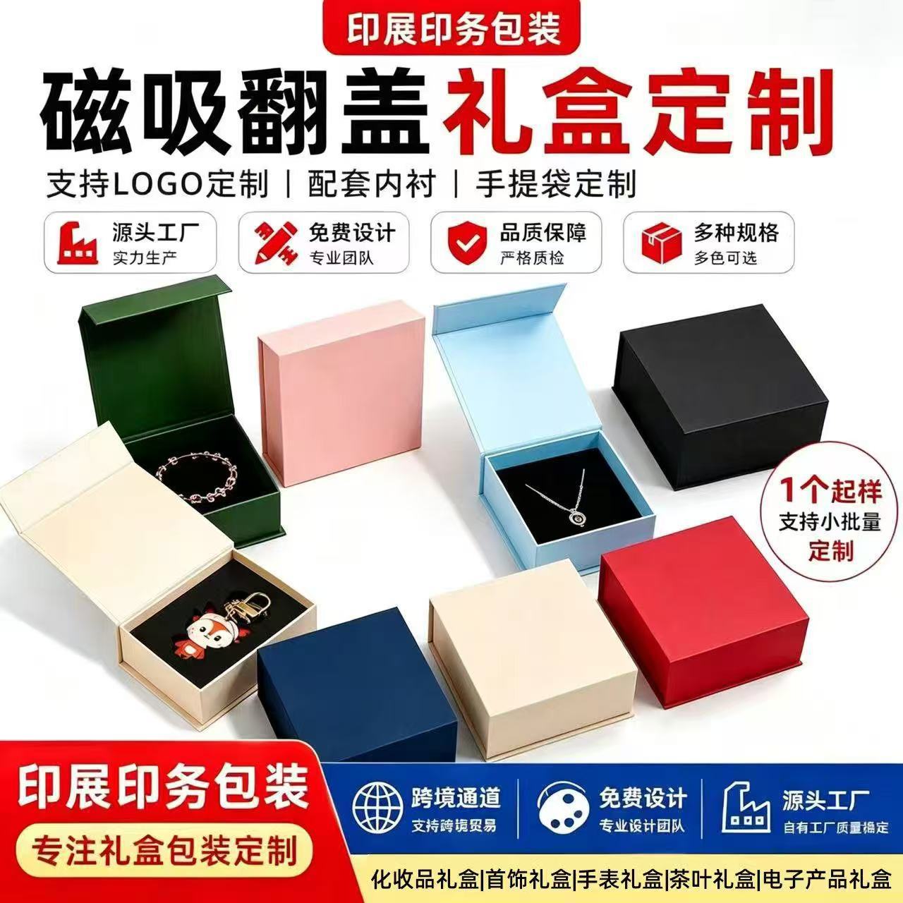 磁吸翻盖礼盒定制抽屉盒手办茶叶包装盒饰品天地盖首饰盒书型盒 办公、文化厂家批发实拍图