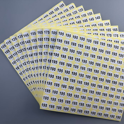 Children's clothing size label sticker clothing size number sticker digital number self-adhesive clothing size code label