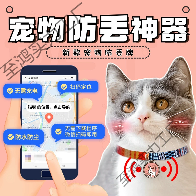 Бирка для идентификации с защитой от потери кошки, GPS-позиционирование, бирка для собаки, бирка с именем, бирка для поводка для маленьких и средних собак, бирка для поводка для собак Тедди