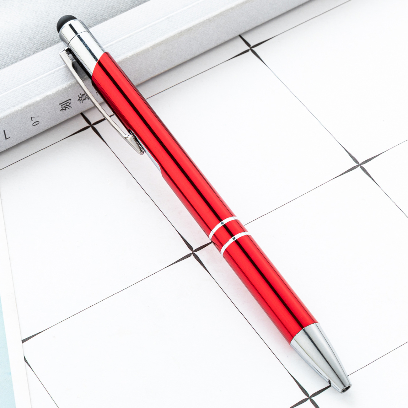 Bolígrafo de bola táctil mayorista de metal de aluminio capacitivo de mano pantalla táctil de doble propósito lápiz de capacitancia de metal