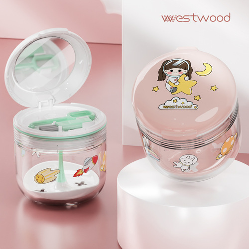 Amazon cross-border braces storage box, denture soaking box, transparent retainer storage and cleaning