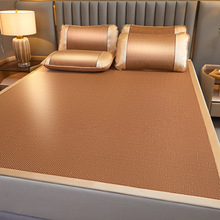 新款单面古藤凉席三件套单人宿舍折叠冰藤席子夏天家用双人席批发