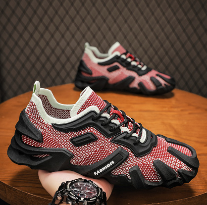 Live 2025 Spring Men's Low-top transpirable Flying Weaving Socks Calzado deportivo Calzado casual sin cordones Calzado de hombre Explosión