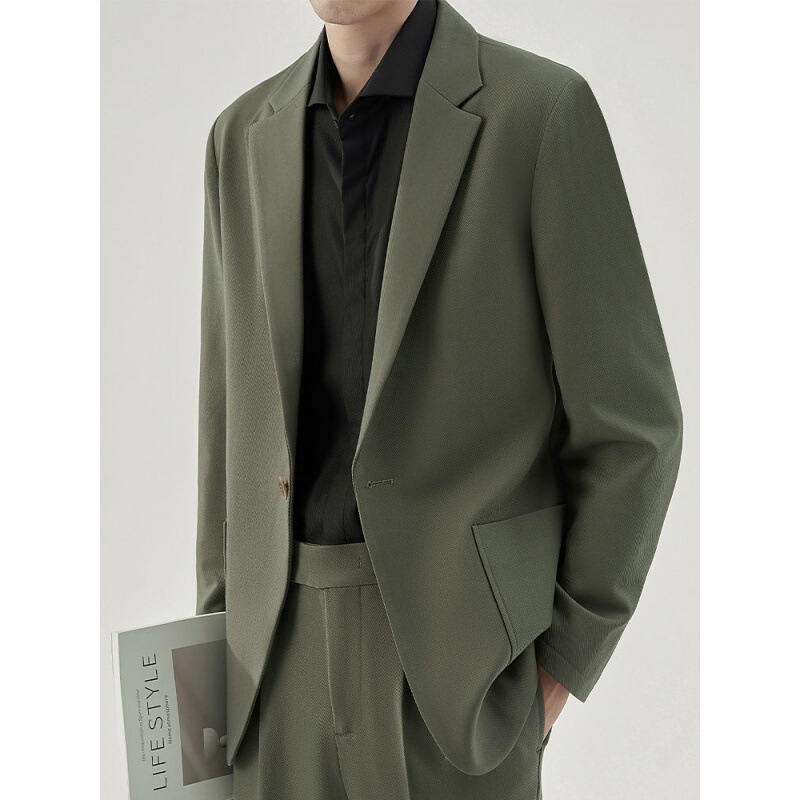 Light Mature Style Casual Suit Men's Loose Dipper Jacket Korean Fashionable Spring Autumn Winter New Men's Suit suit Light Mature Style Casual Suit Men's Loose Dipper Jacket Korean Fashionable Spring Autumn Winter New Men's Suit suit