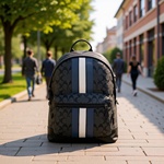 欧美双肩包男士时尚背包休闲大容量电脑包商务包学生书包D物吊牌