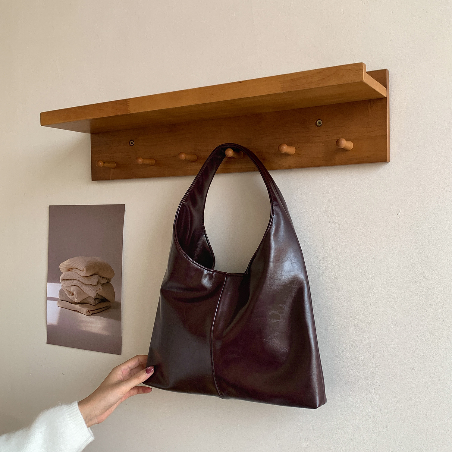 2026 New Women's Vintage Soft Leather Hobo Bag Large Capacity Handbag For Office Commuting Versatile Underarm Bag - Thumbnail 7