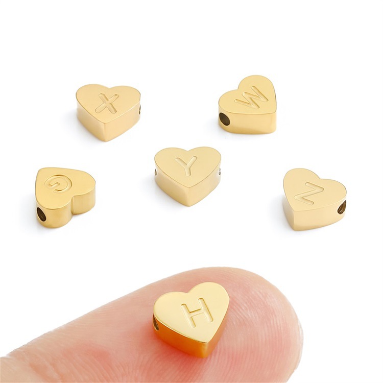 304 Stainless Steel Material Letter Pattern Stainless Steel PVD Coated 14K Gold Real Gold Plated Letter Pendant