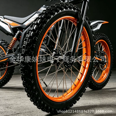 Off-Road Motorcycle Orange Front Wheel 70/100-17 Wheel Hub with Outer Tire, Inner Tube, Bearing, Electric Off-Road Motorcycle (Motorcycle wheel hub)
