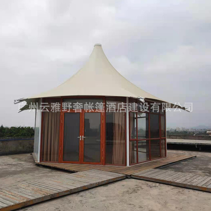 厂家出售帐篷民宿草原露营多边形张拉膜结构帐篷张拉膜结构篷房
