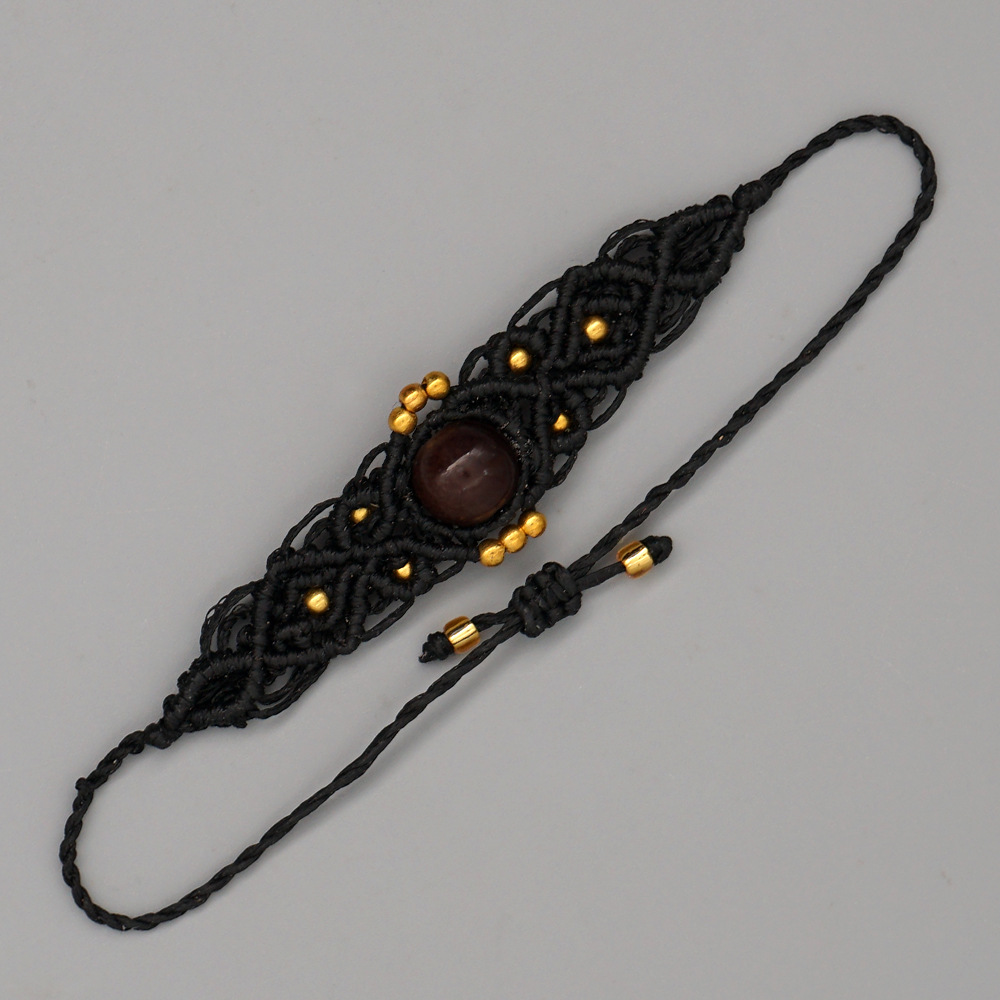 ethnic style handmade stone beaded woven braceletpicture9