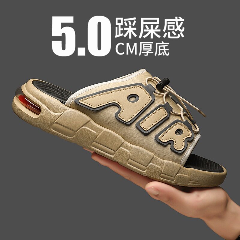 Dép lê đế dày chống trơn kiểu thể thao ngoài trời, form unisex size lớn — màu xám, màu đỏ, quần kaki, trắng