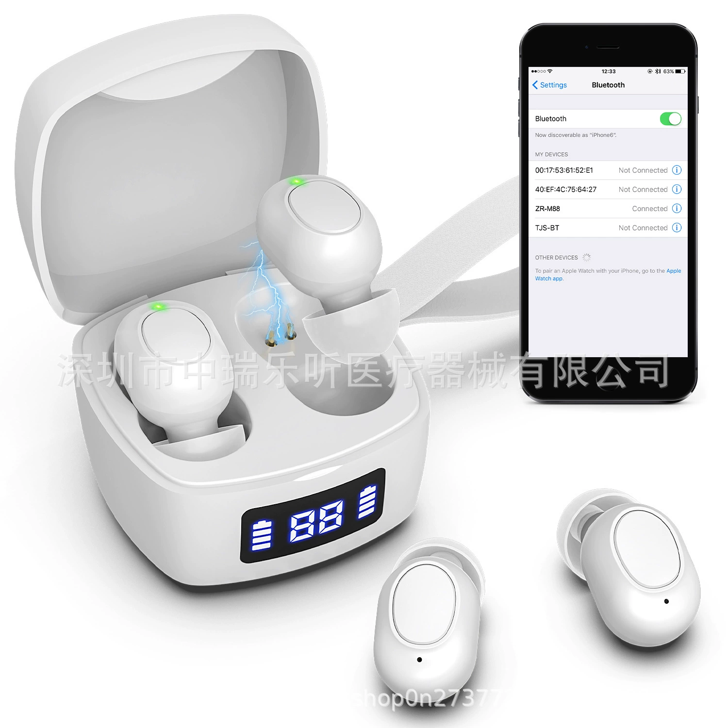 Слуховой аппарат TWS модель ZR-M88BT, Bluetooth-версия, с цифровым динамическим динамиком, без искажений, с низким уровнем фонового шума, Bluetooth-версия.