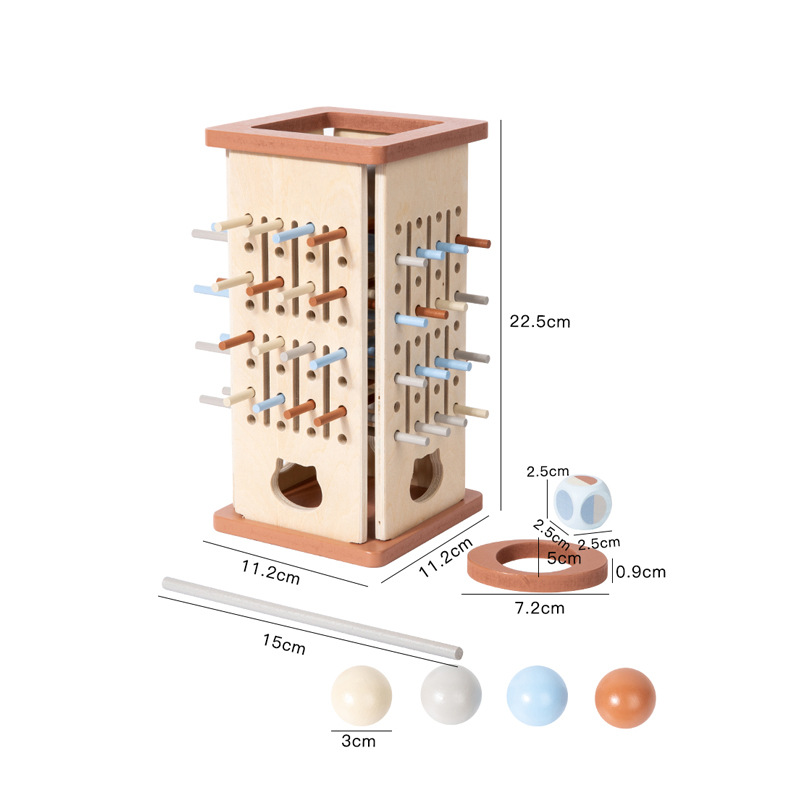 Educación infantil madera 3 - en - 1 juego de palo de dibujo de dados color cognitivo padre-hijo interactivo juego de mesa de puzzle