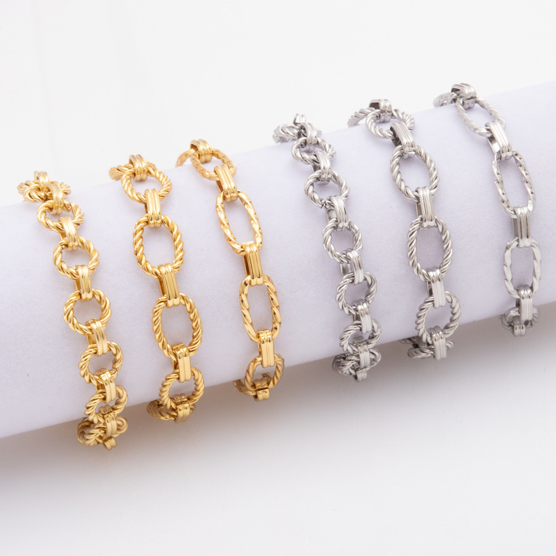 Thick Hemp Twist Double-Row Buckle Bracelet with a Unique High-End Minimalist Style, Exaggerated Trendy Cool Temperament Jewelry, Titanium Steel Accessory Thick Hemp Twist Double-Row Buckle Bracelet with a Unique High-End Minimalist Style, Exaggerated Trendy Cool Temperament Jewelry, Titanium Steel Accessory