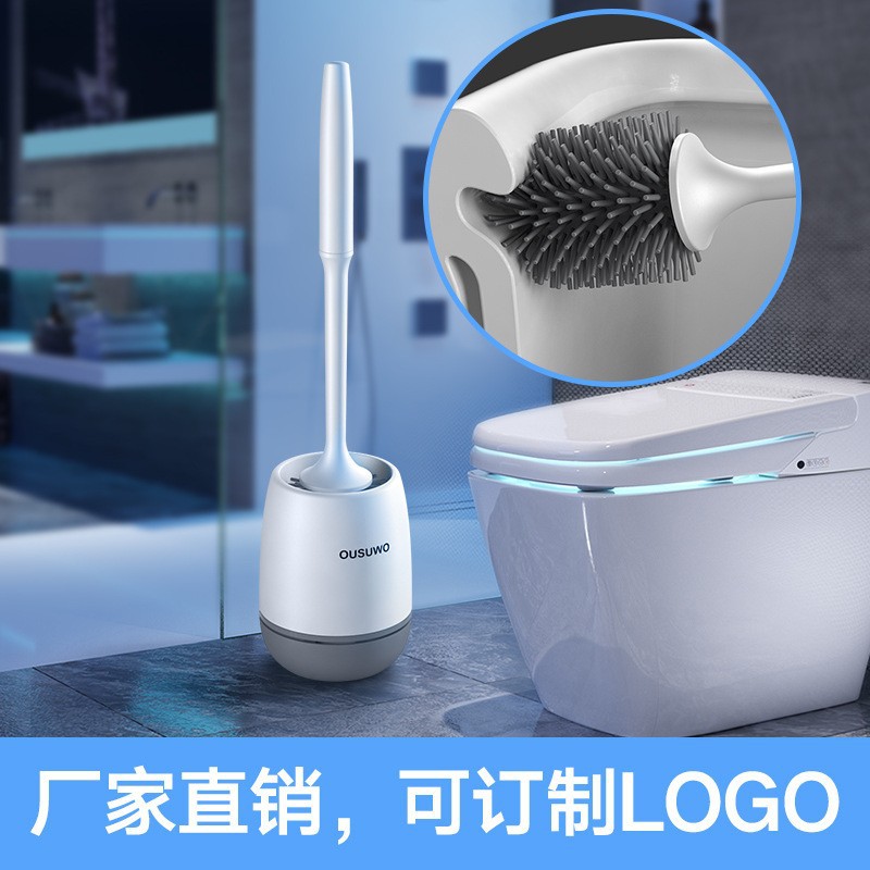 Cepillo de inodoro de silicona para el hogar cepillo de limpieza de inodoro montado en la pared traje de baño cepillo de limpieza de baño montado en la pared