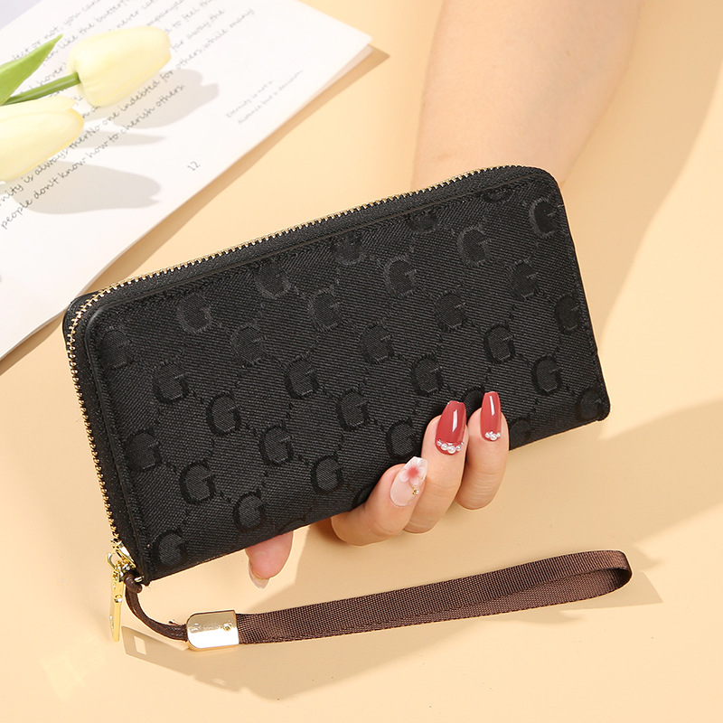 Wallet Women's Long Clutch Bag 2023 New Fashion G-shaped Large Capacity Zipper Women's Wallet Card Bag Mobile Phone Bag