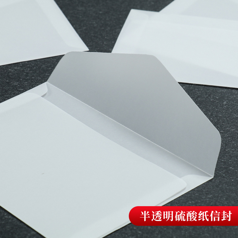 Sobre de papel de sulfato transparente en stock al por mayor de boda vintage tarjeta de invitación de postal almacenamiento sobre translúcido con logo