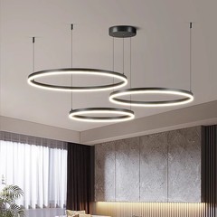 シンプルな照明器具北欧客間シャンデリア現代シンプルな風大気デザイナー円環円形ホールメインランプ