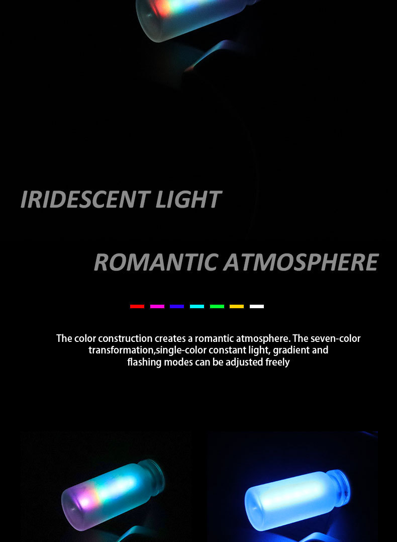 Cross-Border Car USB Indoor Glass Bottle Touch Light, Colorful Ambient Light, Plug-And-Play Bedroom Car Light