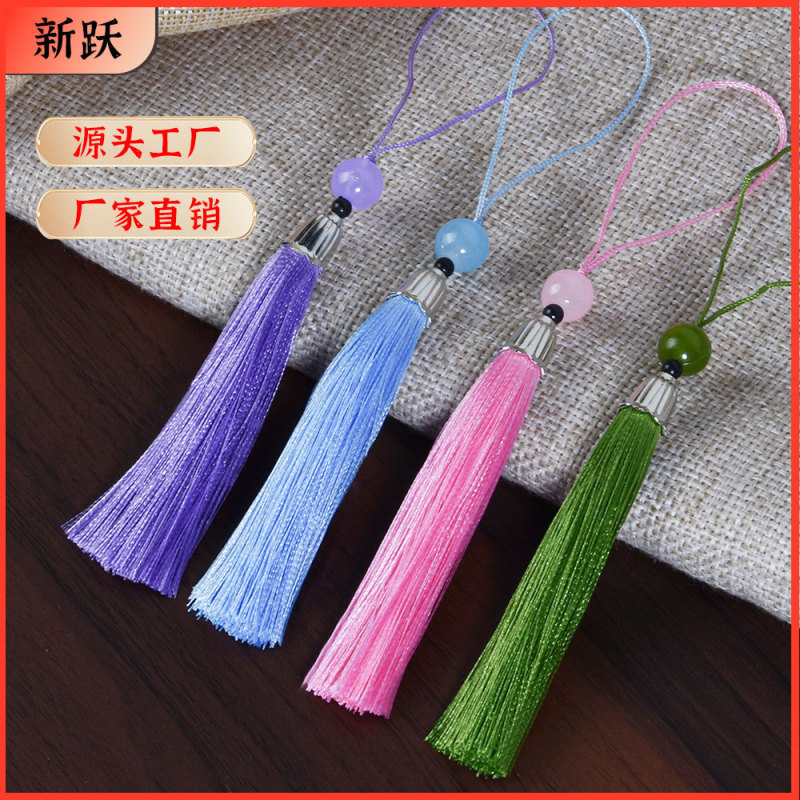 8cm Small Silver Hat Beads Small Tassel Hanging Spike Polyester Silk Soft Bookmark Hanfu Ancient Costume Clothing Sachet Tassel 8cm Small Silver Hat Beads Small Tassel Hanging Spike Polyester Silk Soft Bookmark Hanfu Ancient Costume Clothing Sachet Tassel