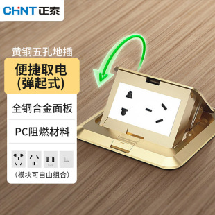 Chint ground plug full brass network ground socket panel ground socket invisible ground plug box waterproof socket box