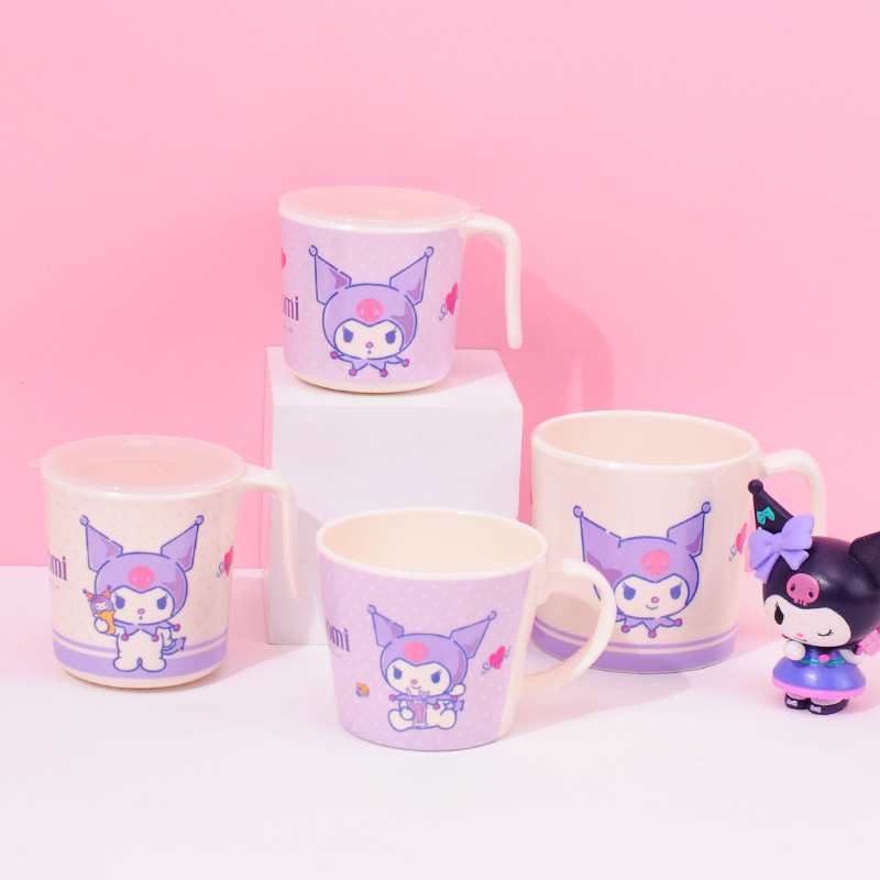 三丽鸥儿童喝水杯HelloKitty牛奶杯家用防摔带盖直饮杯幼儿园杯子|undefined