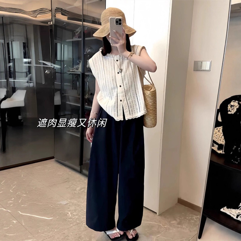 女性用の完全なスーツとマッチする夏服、プラスサイズ、脂肪カバー、痩身、塩ベース、軽やかで大人っぽいストリートファッション気質の2点セット|undefined