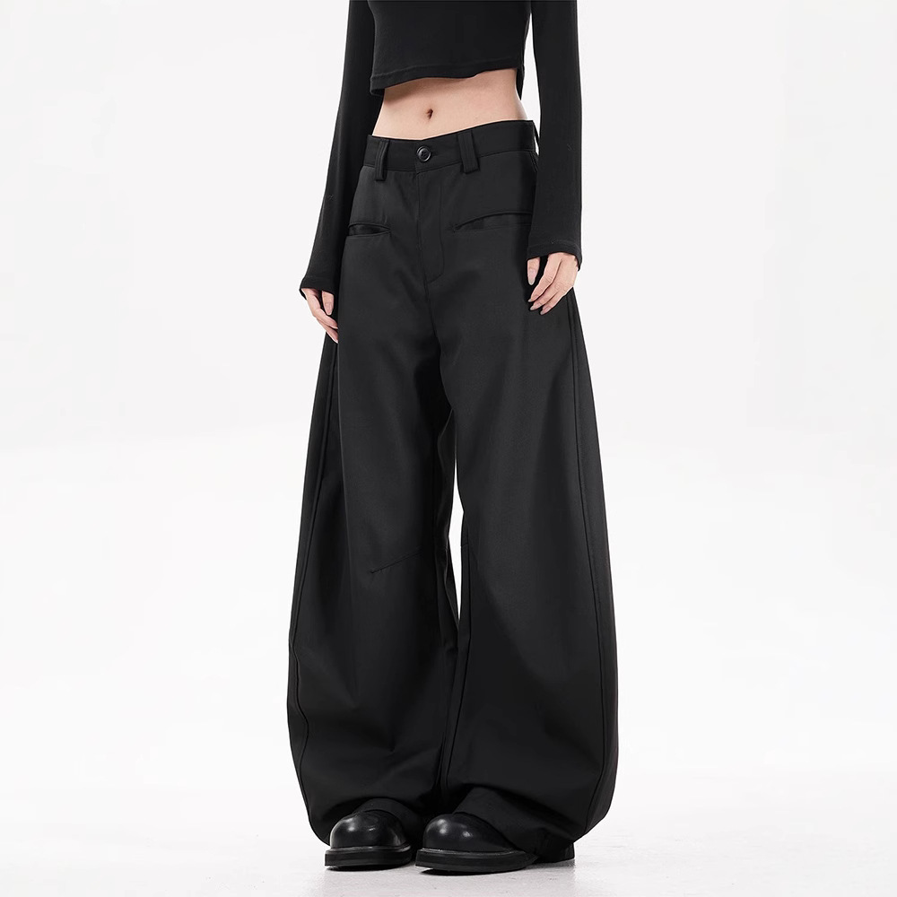 Niche High-End Drapey Casual Pants for Women, 2026 Spring and Autumn New Style, Loose Fit, Versatile, Slimming Wide-Leg Long Pants