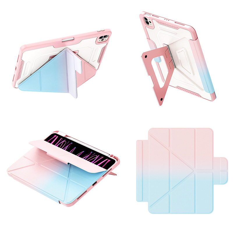 Cross-Border Applicable Ipad11Th2025 A16 Tablet Protective Case Ipadair7/6 Magnetic Suction 70% off Point Leather Case
