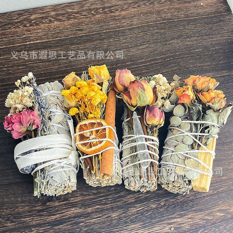 California White Sage Lavender Rose Orange Slices Purifying Plant Aromatherapy Set Meditation White Sage