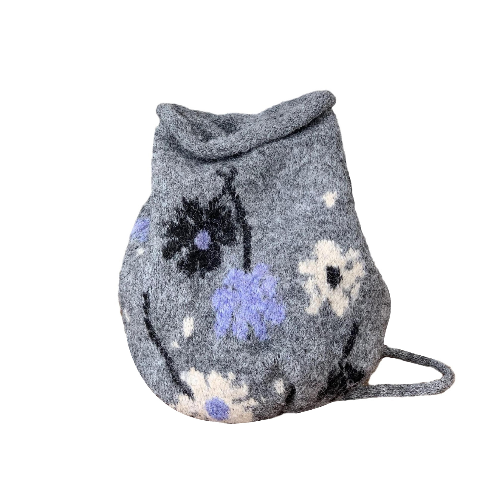 Mochila de punto para mujeres retro versátil multifuncional protector de oídos a prueba de viento caliente cuerda de extracción gorra fría correa gorra de lana