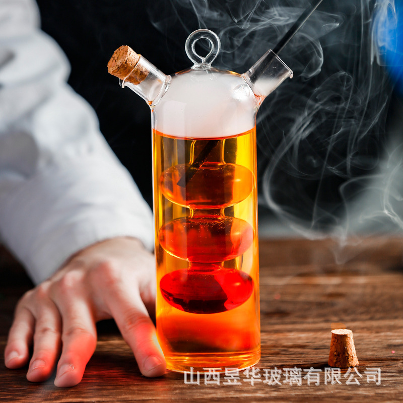 Creativo Pato Mandarín cóctel taza Internet celebridad doble tubo de vidrio cóctel taza KTV bar agua taza bebida taza pareja taza