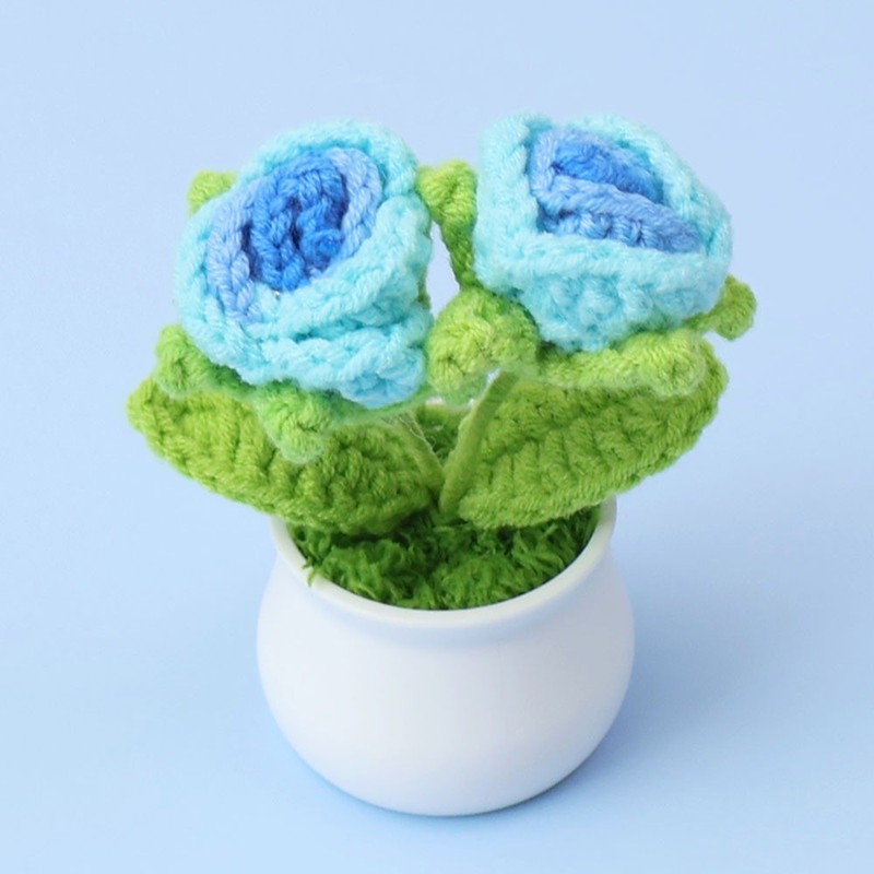 完成したウールひまわり鉢植えスズラン造花チューリップデスクトップ装飾品バレンタインデー教師クラスメートギフト|undefined